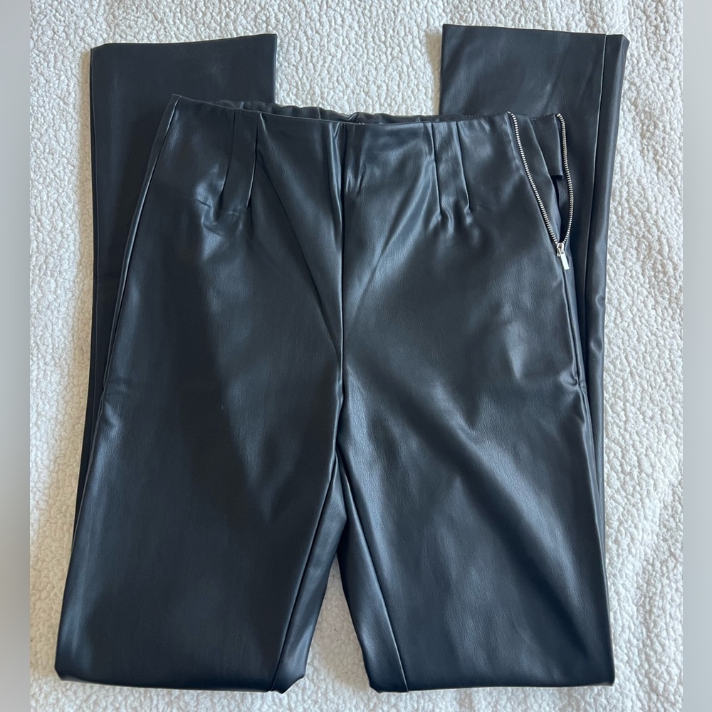 Zara Black Faux Leather Pants